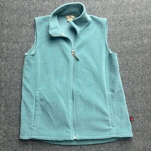 Woolrich Womens Vest Small Fleece Full Zip Pockets Teal Gorp